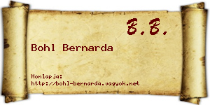 Bohl Bernarda névjegykártya